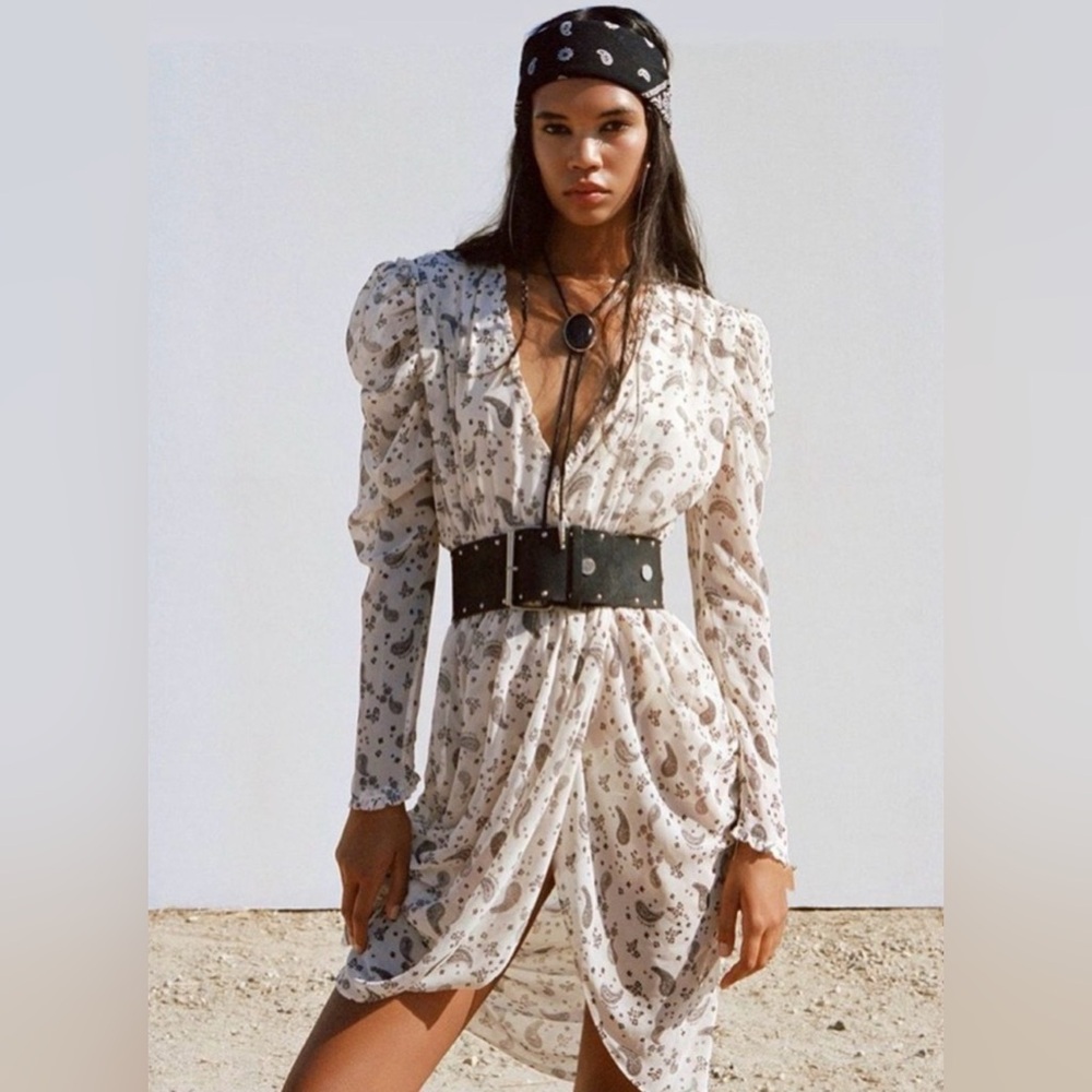 For Love And Lemons Paisley Midi Dress Sand